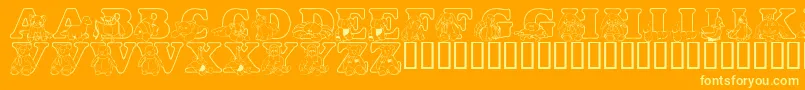LmsTyBuddies Font – Yellow Fonts on Orange Background