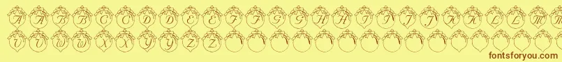 LmsHowLovelyAreThyBranches Font – Brown Fonts on Yellow Background