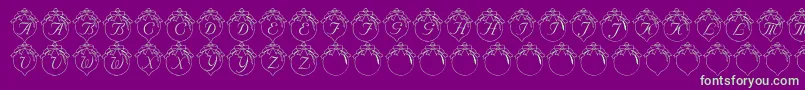 LmsHowLovelyAreThyBranches Font – Green Fonts on Purple Background