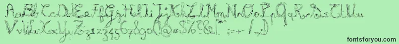 Burnl Font – Black Fonts on Green Background