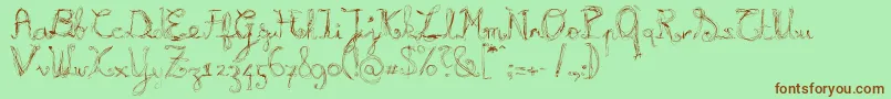 Burnl Font – Brown Fonts on Green Background