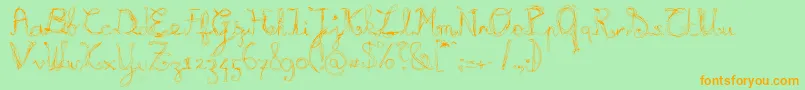 Burnl Font – Orange Fonts on Green Background