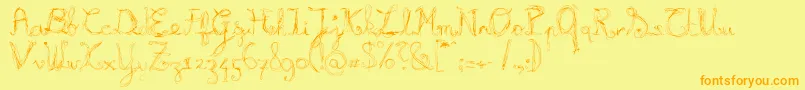 Burnl Font – Orange Fonts on Yellow Background