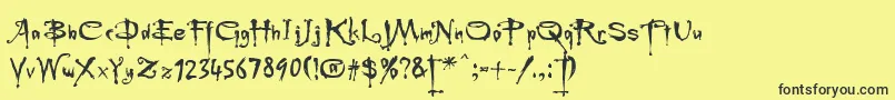 フォントRebuffed – 黒い文字の黄色い背景