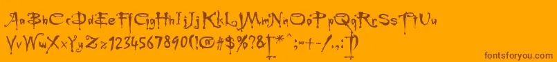 Rebuffed-Schriftart – Braune Schriften auf orangefarbenem Hintergrund