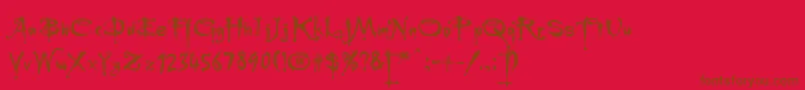 Rebuffed Font – Brown Fonts on Red Background