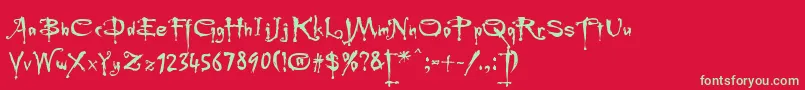 Rebuffed Font – Green Fonts on Red Background