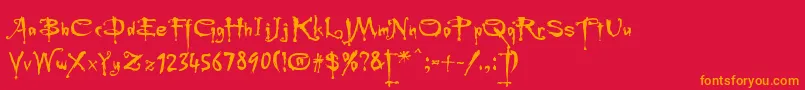 Rebuffed Font – Orange Fonts on Red Background