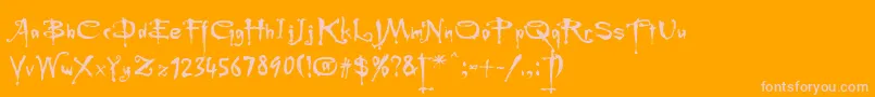 Fonte Rebuffed – fontes rosa em um fundo laranja