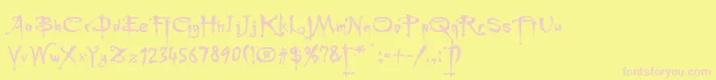 Rebuffed Font – Pink Fonts on Yellow Background