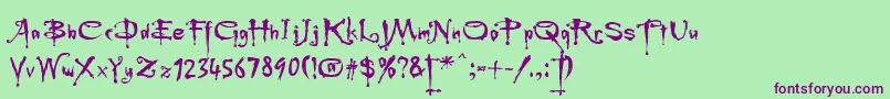 Rebuffed Font – Purple Fonts on Green Background