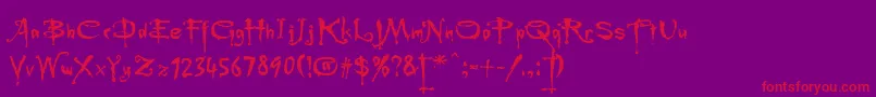 Rebuffed Font – Red Fonts on Purple Background