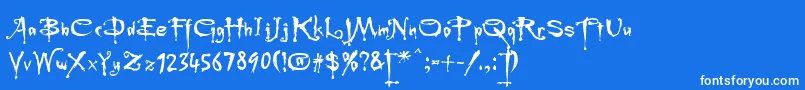 Rebuffed Font – White Fonts on Blue Background
