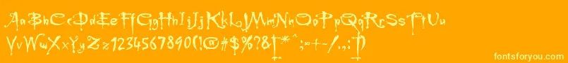 Шрифт Rebuffed – жёлтые шрифты на оранжевом фоне