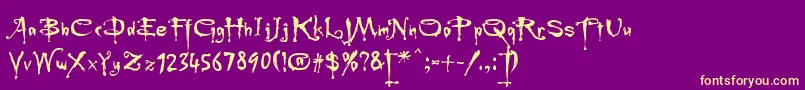 Fonte Rebuffed – fontes amarelas em um fundo roxo