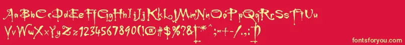 Rebuffed Font – Yellow Fonts on Red Background