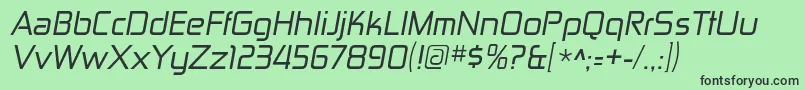 ZektonrgItalic Font – Black Fonts on Green Background