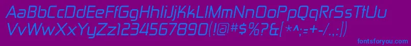 Czcionka ZektonrgItalic – niebieskie czcionki na fioletowym tle