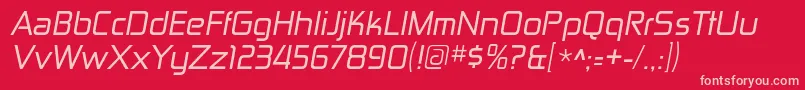 Шрифт ZektonrgItalic – розовые шрифты на красном фоне