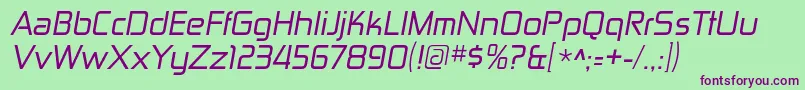 ZektonrgItalic Font – Purple Fonts on Green Background
