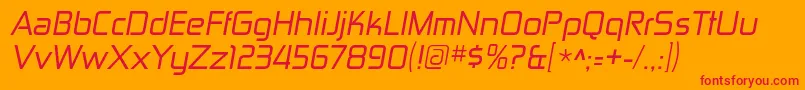 ZektonrgItalic Font – Red Fonts on Orange Background