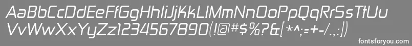 フォントZektonrgItalic – 灰色の背景に白い文字