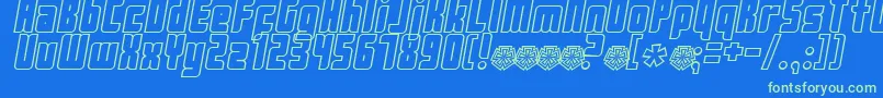 Push Font – Green Fonts on Blue Background