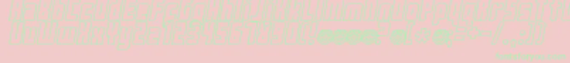 Push Font – Green Fonts on Pink Background