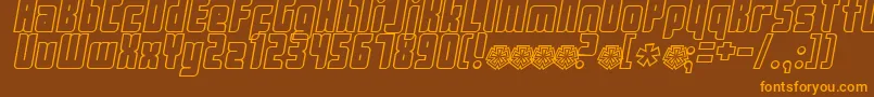 Push-Schriftart – Orangefarbene Schriften auf braunem Hintergrund