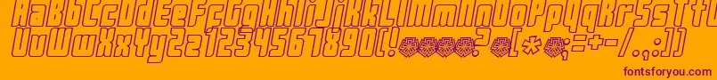 Push Font – Purple Fonts on Orange Background