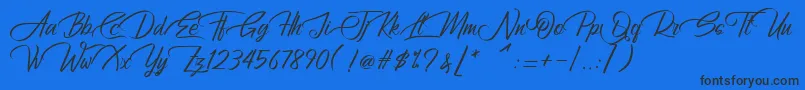 AtziluthScript Font – Black Fonts on Blue Background