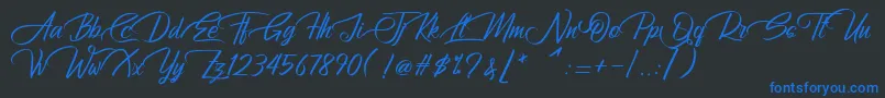 AtziluthScript Font – Blue Fonts on Black Background