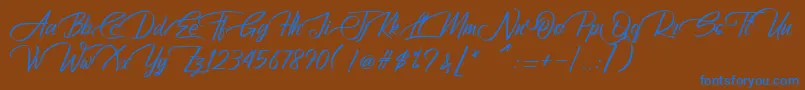 AtziluthScript Font – Blue Fonts on Brown Background