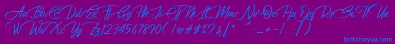 AtziluthScript Font – Blue Fonts on Purple Background