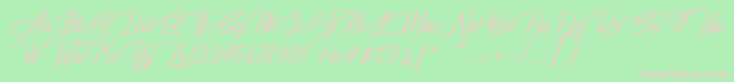 AtziluthScript-fontti – vaaleanpunaiset fontit vihreällä taustalla