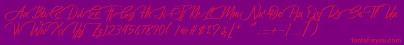 AtziluthScript Font – Red Fonts on Purple Background