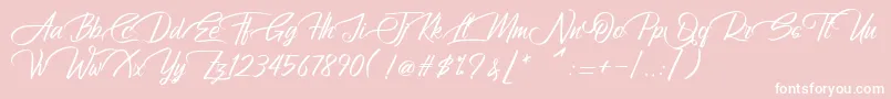 フォントAtziluthScript – ピンクの背景に白い文字