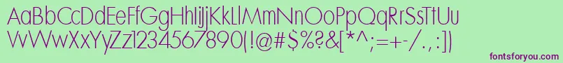 Mksansseriflighttallx Font – Purple Fonts on Green Background