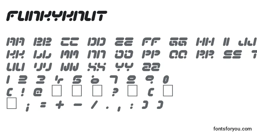 Schriftart FunkyKnut – Alphabet, Zahlen, spezielle Symbole