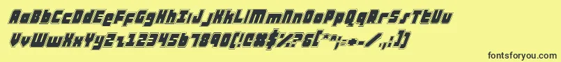 AlphaTaurusProItalic Font – Black Fonts on Yellow Background