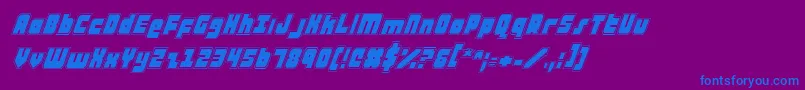 AlphaTaurusProItalic Font – Blue Fonts on Purple Background