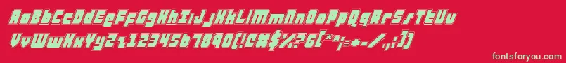 AlphaTaurusProItalic Font – Green Fonts on Red Background