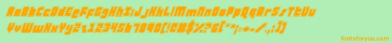 AlphaTaurusProItalic Font – Orange Fonts on Green Background