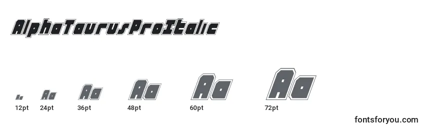 Размеры шрифта AlphaTaurusProItalic