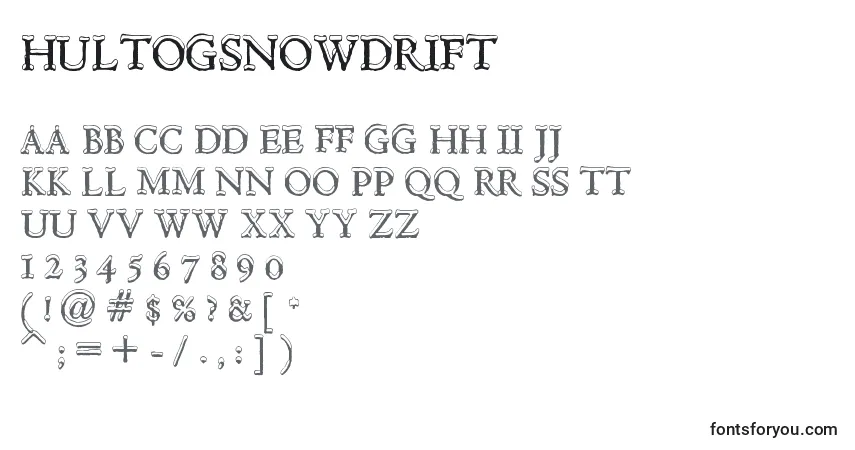 Шрифт HultogSnowdrift – алфавит, цифры, специальные символы