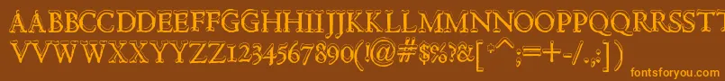 HultogSnowdrift Font – Orange Fonts on Brown Background