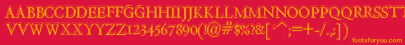 HultogSnowdrift Font – Orange Fonts on Red Background