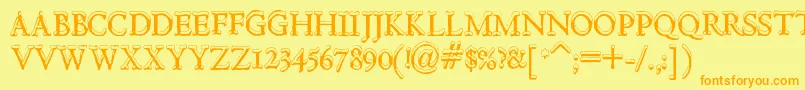 HultogSnowdrift Font – Orange Fonts on Yellow Background