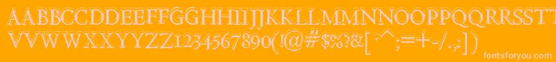 HultogSnowdrift Font – Pink Fonts on Orange Background