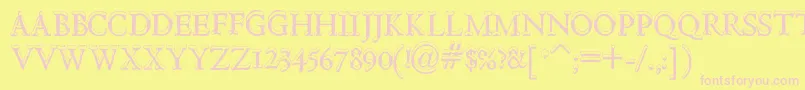 HultogSnowdrift Font – Pink Fonts on Yellow Background